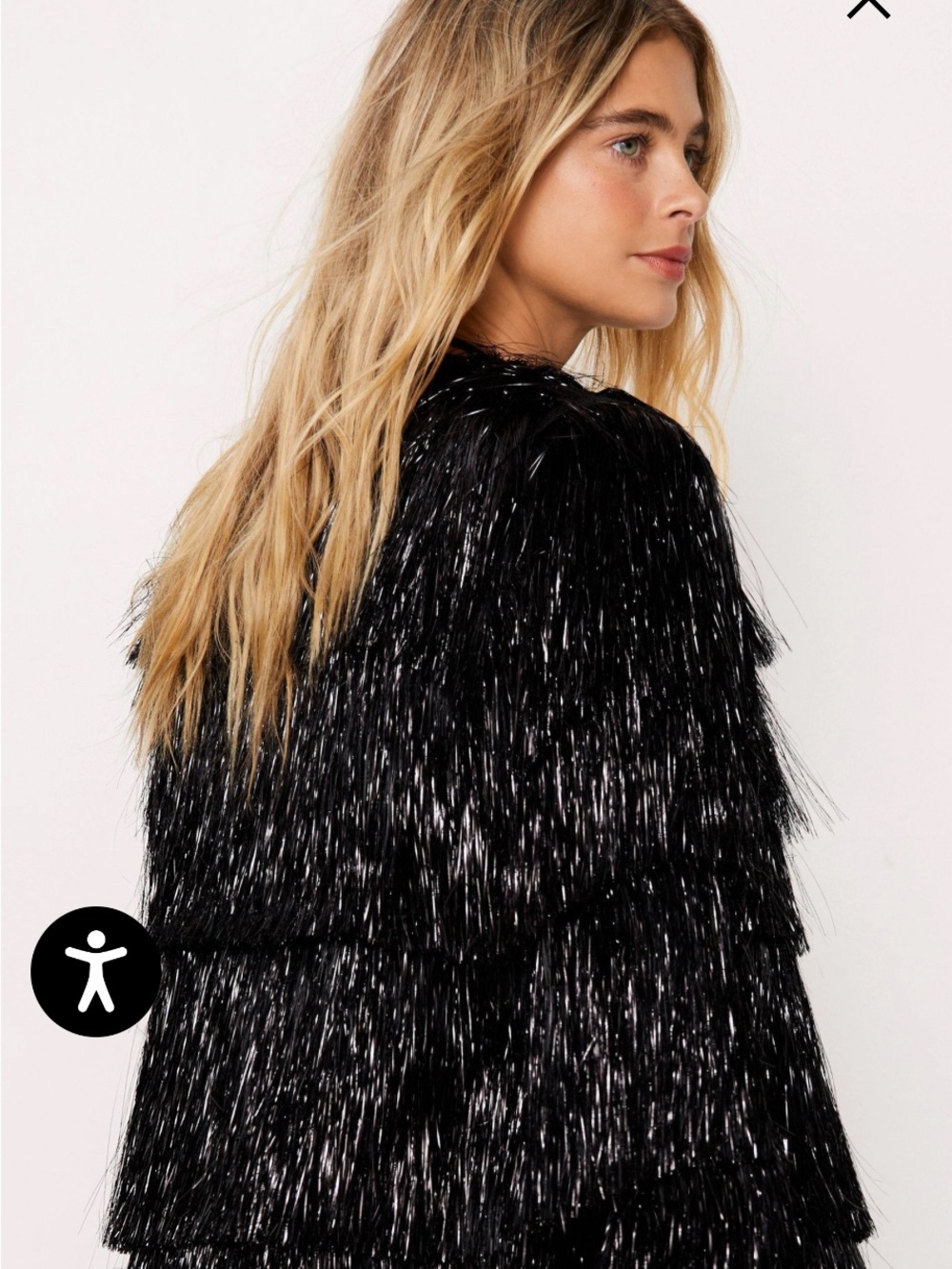 Nasty Gal PURPLE COLOR Fringe Tinsel Jacket